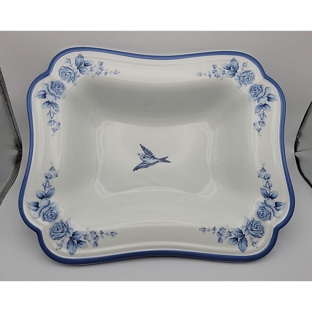 Gear-Arita Blue Damask 10-inch Serving Vegetable Display Bowl EUC Beautiful!